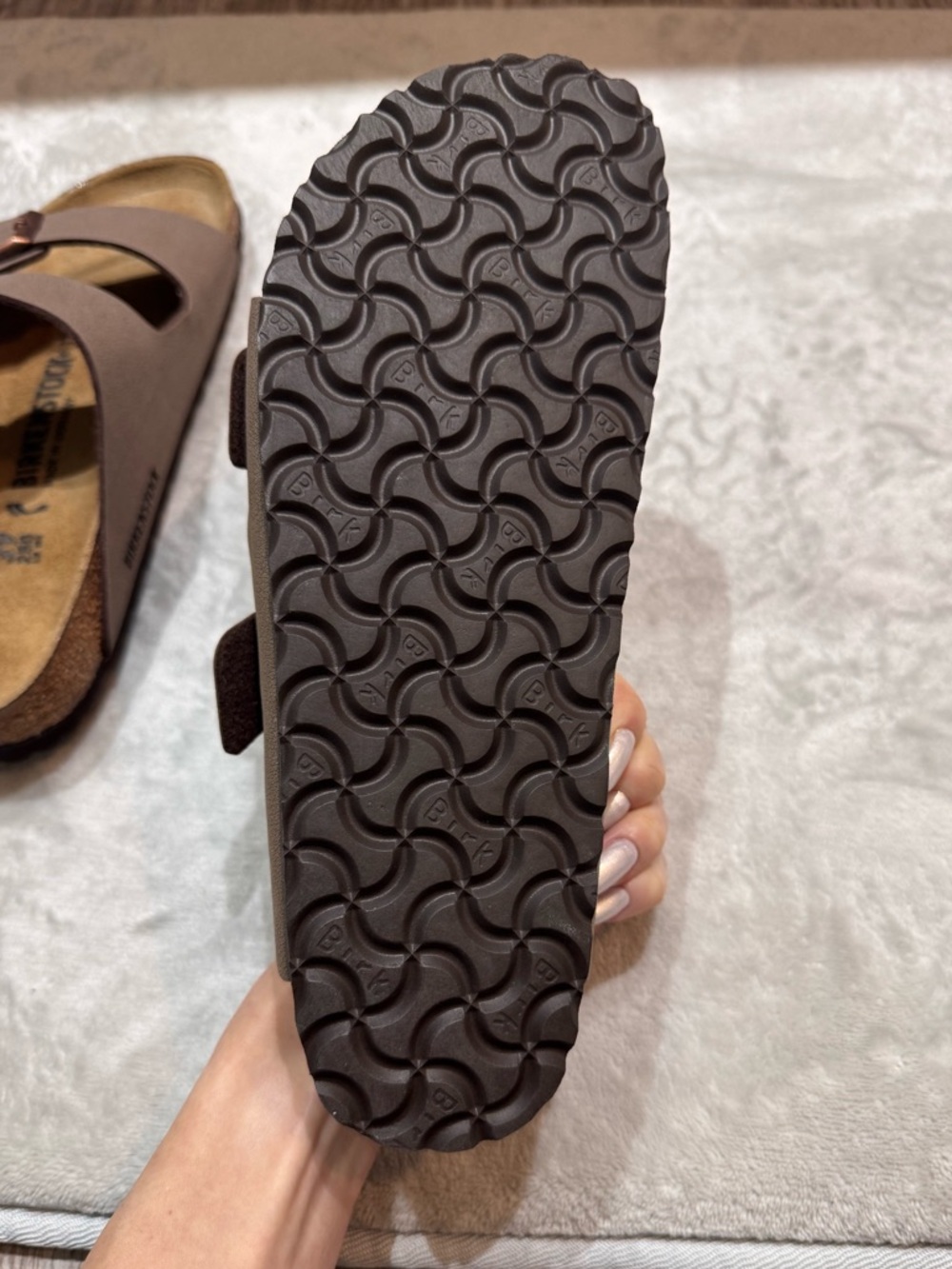 NWOT Birkenstock Womens Arizona Birkibuc Sandal, Mocha, EU 39/US 8, Narrow Width - Picture 10 of 14